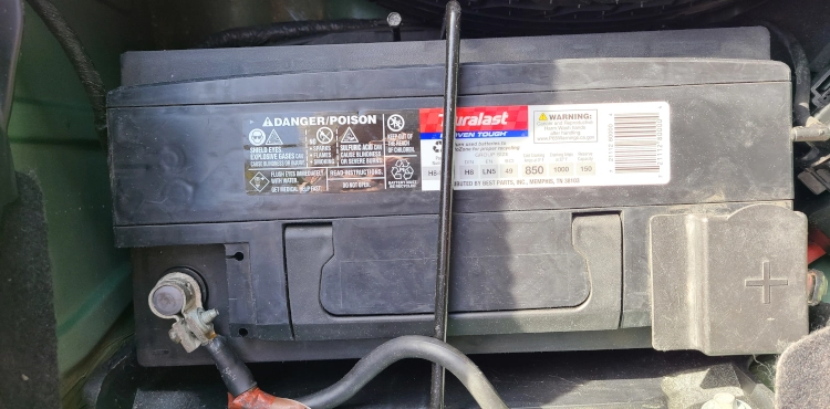 Car battery installed - photo by Doug Berlie
