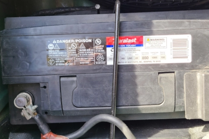 Doug Berlie - Car battery installed - photo by Doug Berlie
